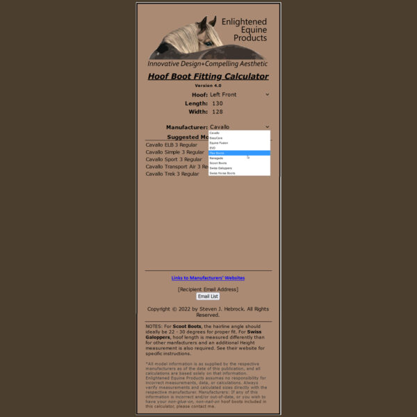 Hoof Boot Fitting Calculator - Image 2